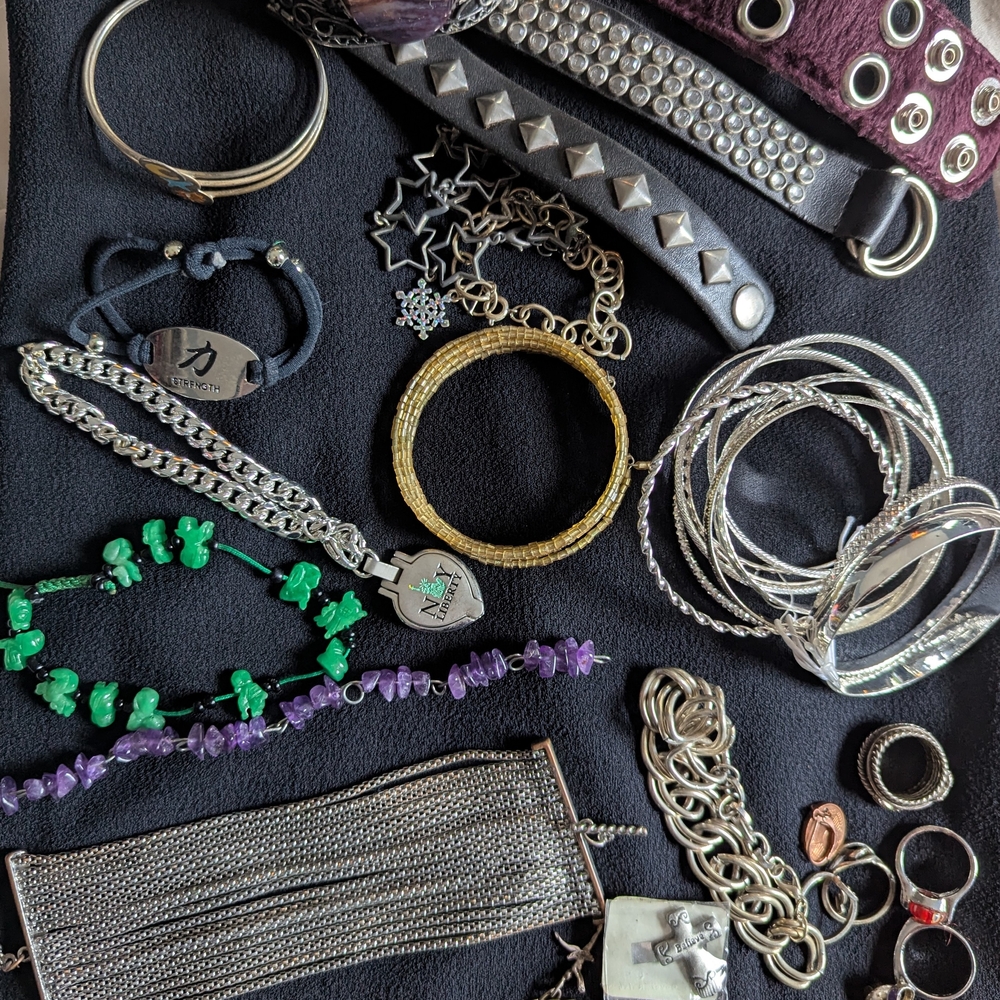 Silver and Gold Bracelet Set